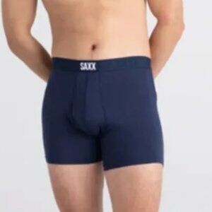 SAXX Ultra Super Soft Stretch Boxer Brief BallPark Pouch Navy Blue L and XXL